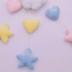 Sweet Plush Cloud Star Heart Pendant Home Decor Cute Birthday Party Decor Modern