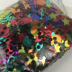50th Birthday Confetti Candles Napkins Plates Party Black Silver Colorful READ