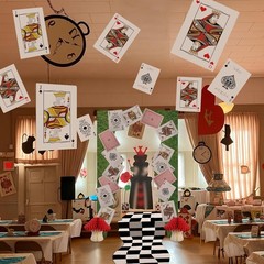 Wonderland Theme Party Decorations Set 34 Pcs Wonderland Photo Backdrop