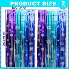Snowflake Party Decorations 2 Pack Winter Ice Birthday Party Supplies 3.3X6.6Ft