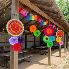 35PCS Fiesta Paper Fan Party Set – Vibrant Decorations for Cinco de Mayo