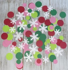 Christmas Snowflakes and Circle confetti Holiday Winter Party Decorations