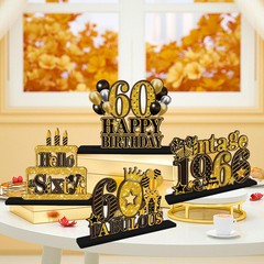 4 Pieces 60Th Birthday Table Decorations, Wooden Vintage 1966 Happy 60Th Birthda