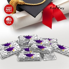 Class of 2025 Graduation Mini Candy Wrapper | Set of 60 Stickers | Purple Theme