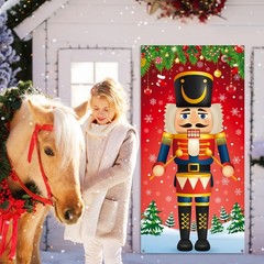 Christmas Decorations Nutcracker Snowflakes Trees Ornaments Door Cover 71″x35″