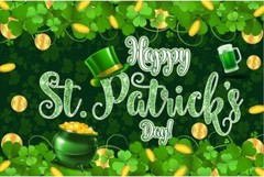 St Patrick’s Day Back Drop 7ftx5ft (2X) &Table Runner (1X) 13″ x 120″ (3 Pieces)