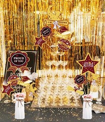 24 PCS Maroon Gold 2025 Graduation Centerpiece Sticks Table Topper Decor