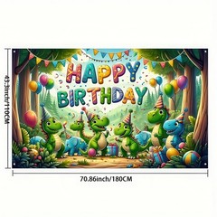 Multicolored Happy Birthday Banner 71 x 43 Inches Premium Polyester Backdrop