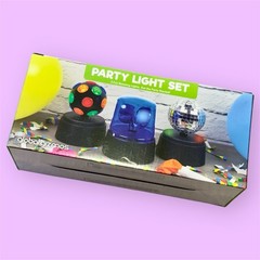 Global Gizmos Party Light Set Disco Ball Mirror Ball Police Light Brand New
