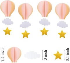 Hot Air Balloon Garland Decorations – 8 Pack Large Size Pastel Cloud Pink