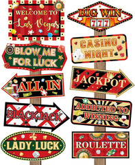 20 Pieces Casino Party Decorations Vegas Themed Party Directional Signs Casino S