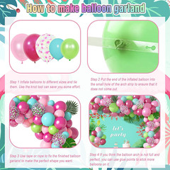 142Pcs Tropical Flamingo Balloons Garland Arch Kit, 40″ Flamingo Balloons Hot Pi