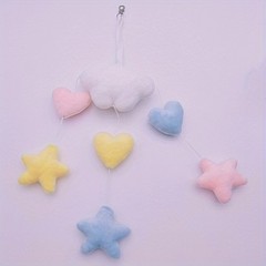 Sweet Plush Cloud Star Heart Pendant Home Decoration Cute Birthday Party Decor