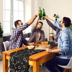 2 Pcs Footballs Party Decorations Football Court Table Runner Touchdown Sport Pa