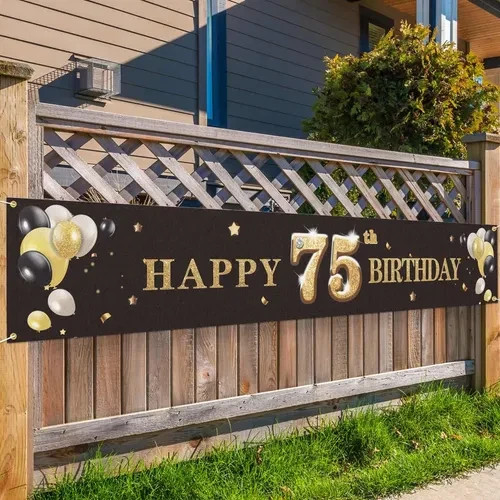 75th Birthday Banner – Black & Gold Only used once.. great condition.