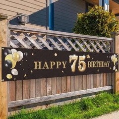75th Birthday Banner – Black & Gold Only used once.. great condition.