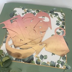 Bridal Shower Party Decorations Kit Rose Gold Green Eucalyptus Balloons Cube Box