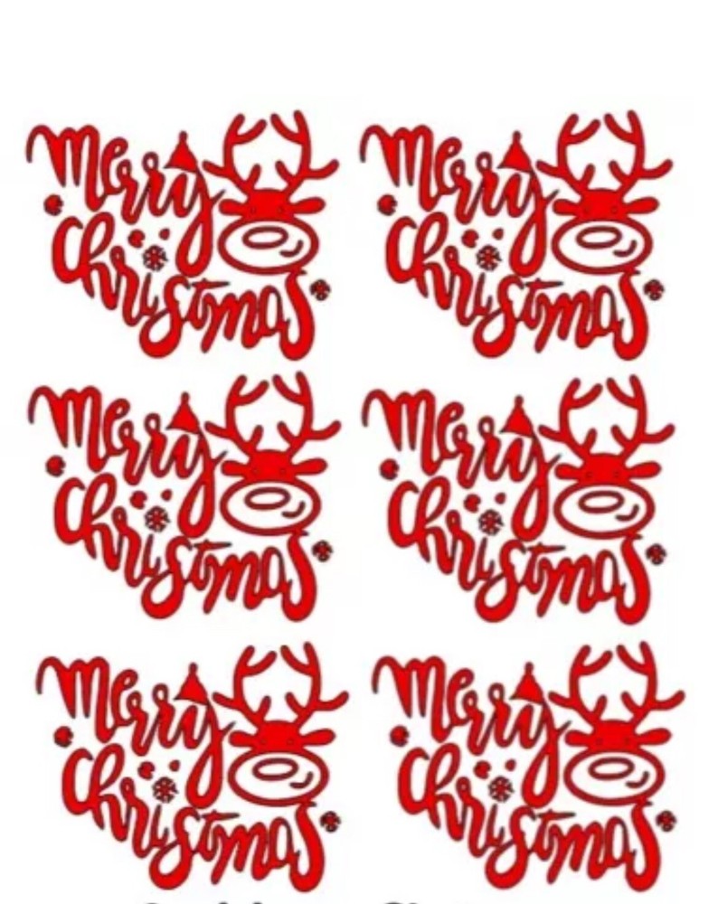 6 x 4” Merry Christmas Wine Glass Bottle Mug Vinyl Decal Sticker Wall Decoration