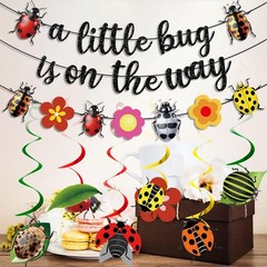 Ladybug Baby Shower Decorations Banner and Swirls for Boys Girls Party