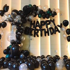 Black Latex Balloons 100 Pack 12 Inch Black Round Helium Balloons Party Ball…