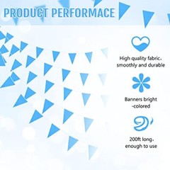 200Ft Pennant Banners Flags String DIY Hanging Bunting Flags for Party
