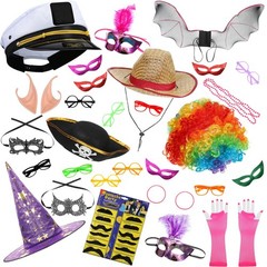 33 Pcs Funny Photo Booth Party Assorted Photo Booth Kit Props Costume Set, Ca…