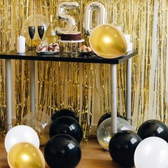 68Pcs Black White Gold Balloons with 12 Inch Black Gold Confetti Balloons for…