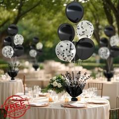 Besutolife Black Balloon Table Centerpiece Kit 2 Set