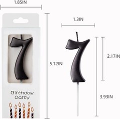 PHD CAKE 10-Count 0-9 Black Number Birthday Candles, One