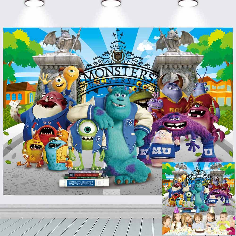 Monsters University Party Supplies Birthday Banner Backdrop Poster Vinyl 7*5ft