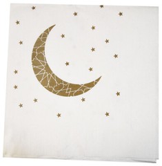 Ramadan and Eid Gold Crescent Moon Party Packs (Napkins and Food Picks / Cupcake