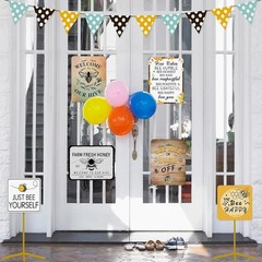 Engaging 9PCS Bee Themed Signs for Fun Farm Parties – Indoor/Outdoor Decoration