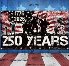 American 250Th Birthday Decoration, 3.6 X 6 Ft American 1776-2026 Backdrop USA B