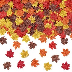 500 PCS Orange Fall Felt Maple Leaf Confetti Glitter Thanksgiving Scatter