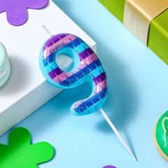 Video Game Birthday Candles Piñata Gaming purple, pink, light blue, deep blue