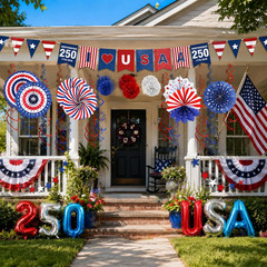 250th Anniversary Patriotic Decorations Set, 4th of July Decorations with Pap…