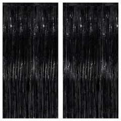 KatchOn XtraLarge Black Streamers – 3.2×8 Feet, Pack of 2 | Fringe Backdrop …