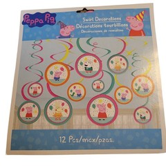 Peppa Pig Party Decor Kit Scene Setters Banner Swirl Hanging Props 31pc Bundle