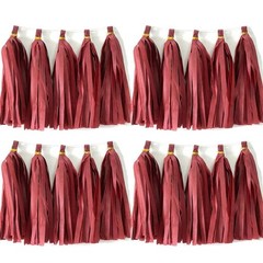 30 Pcs Burgundy Tissue Paper Tassels DIY Hanging Decorations Baby Shower Wedding