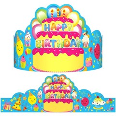 36 Pack Happy Birthday Crowns Paper Hats for Kids School Classroom Celebration