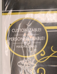 Customizable Black and Gold Happy Birthday Backdrop 32.5 x 65in-C398