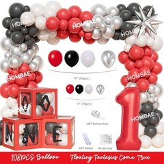 Rock and Roll 1st Birthday Decorations Set – Backdrop, Balloons, Cake Topper & M