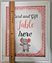 It’s A Girl Photo Frame Gift and Card Table Here/ Girl Baby Shower Tabletop Deco