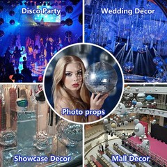 Devan 20CM Silver Mirror Ball – Disco Party Hanging Decorative 20cm,