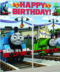 Thomas Birthday Party Decorations Balloons BackDrop Swirls Centerpieces The Tank