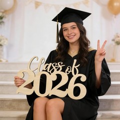 2026 Graduation Decorations, Class of 2026 Wooden Sign, Graduation Photo Boot…