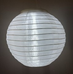 Red, White & Blue LED Vinyl Lanterns, Chinese / Japanese Hanging Paper Good Cond