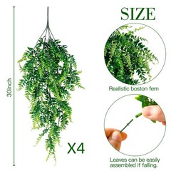 Sggvecsy 4 Pack Artificial Hanging Plants Fake Plant Faux Light Green