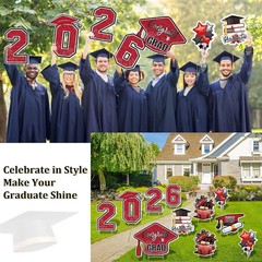 Large 11 PCS Graduation Yard Signs, Class of 2026 Congrats Grad Outdoor Lawn Yar