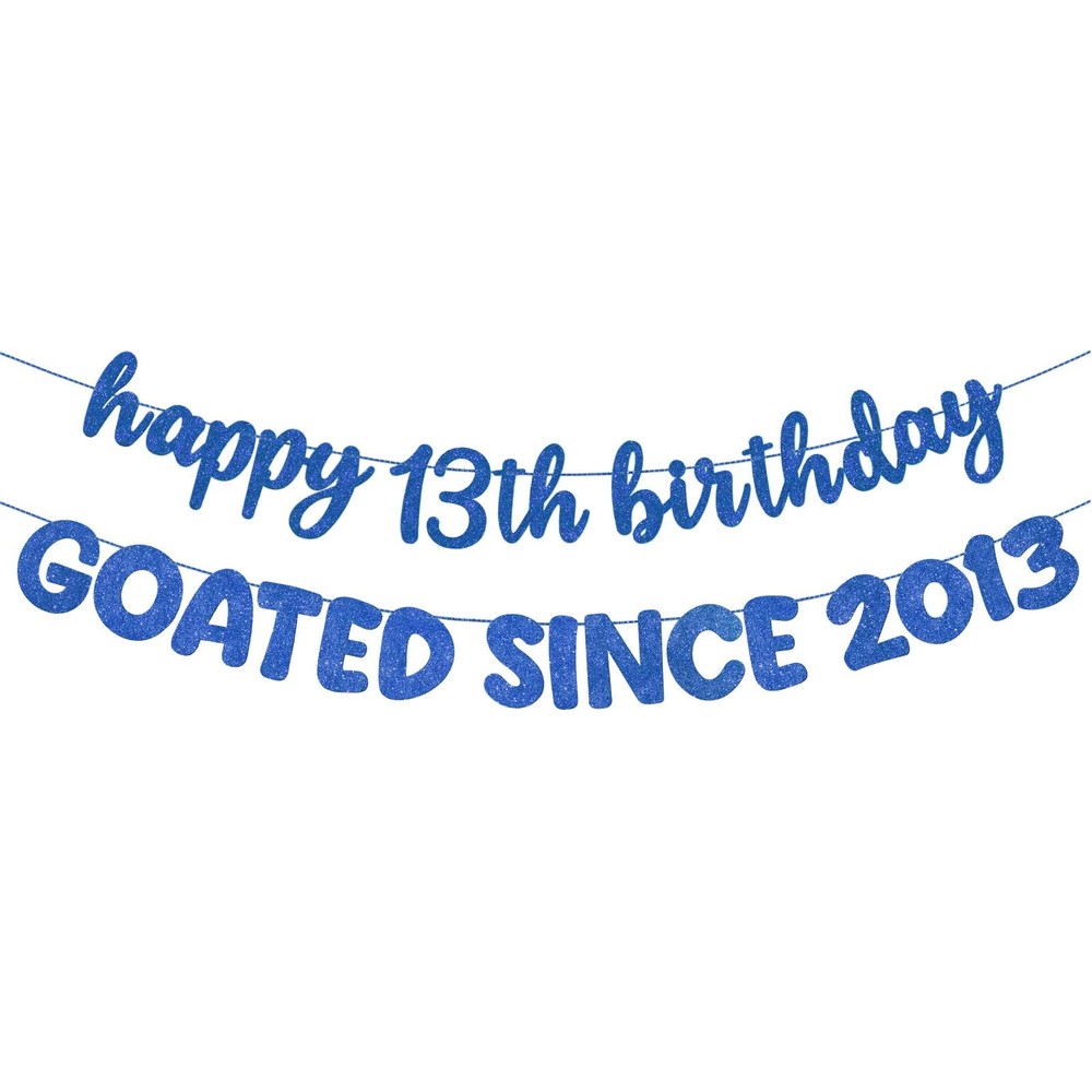 Fulmoon Dark Blue 13th Birthday Banner